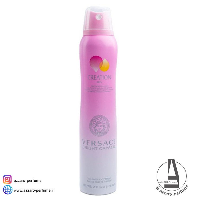 اسپری بدن زنانه کریشن آیریس مدل Versace Bright Crystal حجم 200 میل-فروشگاه اینترنتی آرایشی و بهداشتی آزارو در شیراز