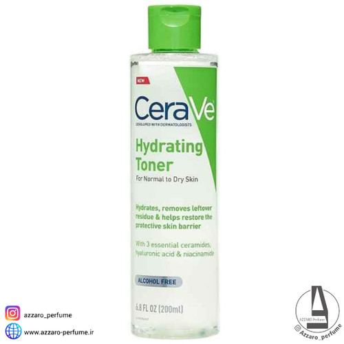 تونر آبرسان سراوی CeraVe حاوی هیالورونیک اسید و سرامید، مناسب پوست خشک و نرمال حجم 200 میل-فروشگاه اینترنتی آرایشی و بهداشتی آزارو در شیراز-فروشگاه اینترنتی آرایشی و بهداشتی آزارو در شیراز