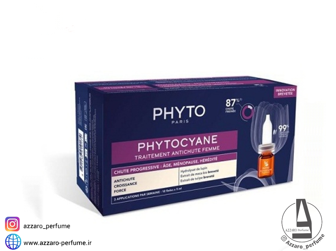 سرم مو PHYTO مدل PHYTOCYANE-WOMEN بسته 12ویال 3.5 میل-فروشگاه اینترنتی آرایشی و بهداشتی آزارو در شیراز