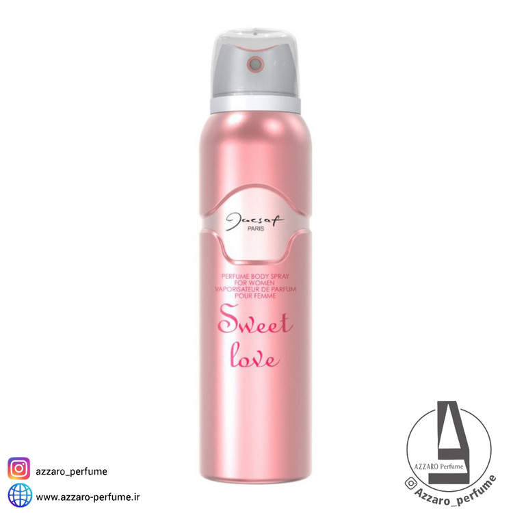 اسپری بدن زنانه ژک ساف مدل Sweet Love حجم 150 میل-فروشگاه اینترنتی آرایشی و بهداشتی آزارو در شیراز