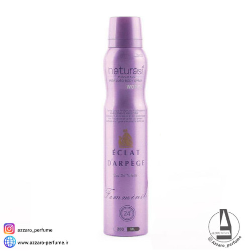 اسپری بدن زنانه ناتوراسی Naturasi رایحه اکلت Eclat حجم 200 میل-فروشگاه آرایشی و بهداشتی آزارو در شیراز