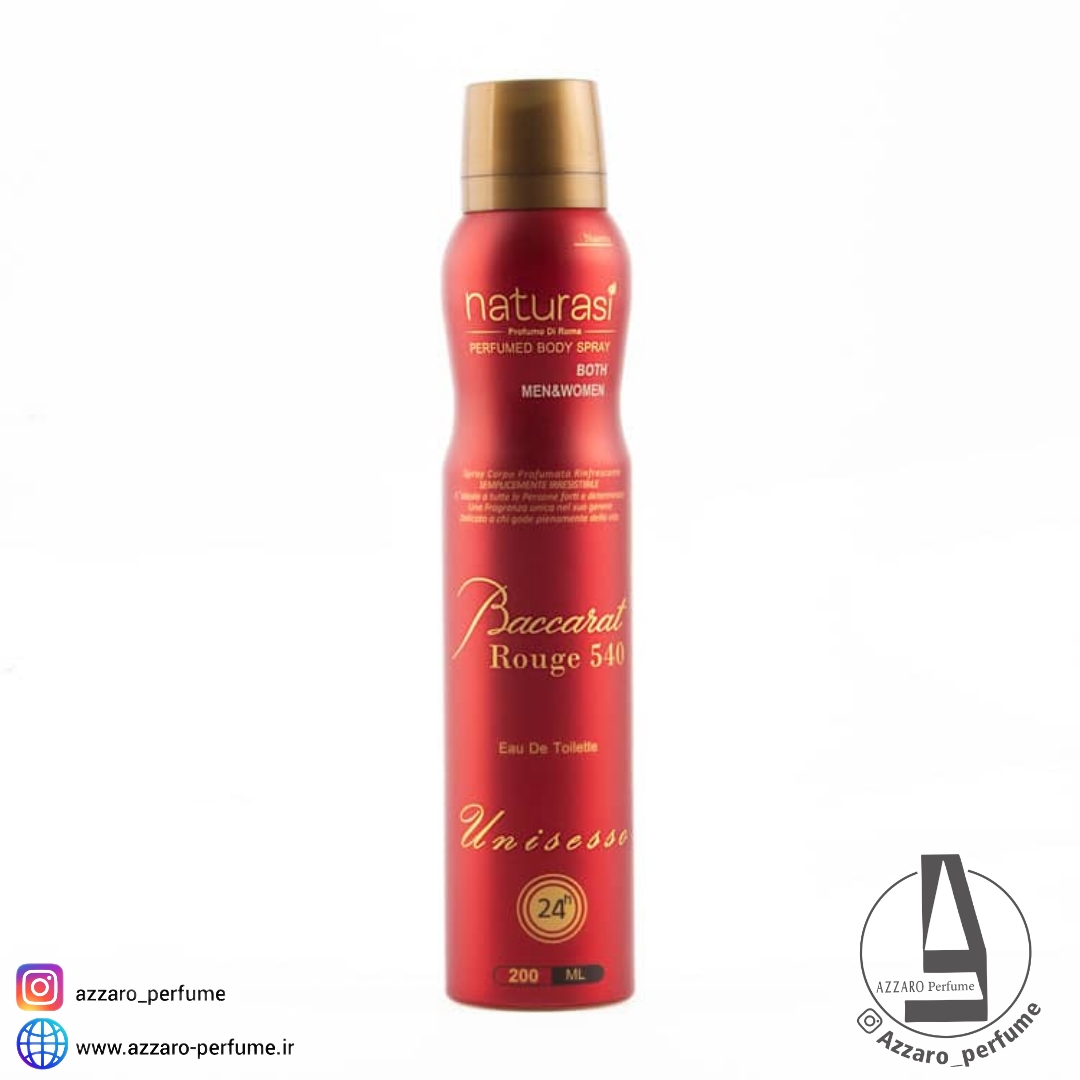 اسپری زنانه باکارات رژ برند ناتوراسی Naturasi حجم 200 میل-فروشگاه اینترنتی آرایشی و بهداشتی آزارو در شیراز