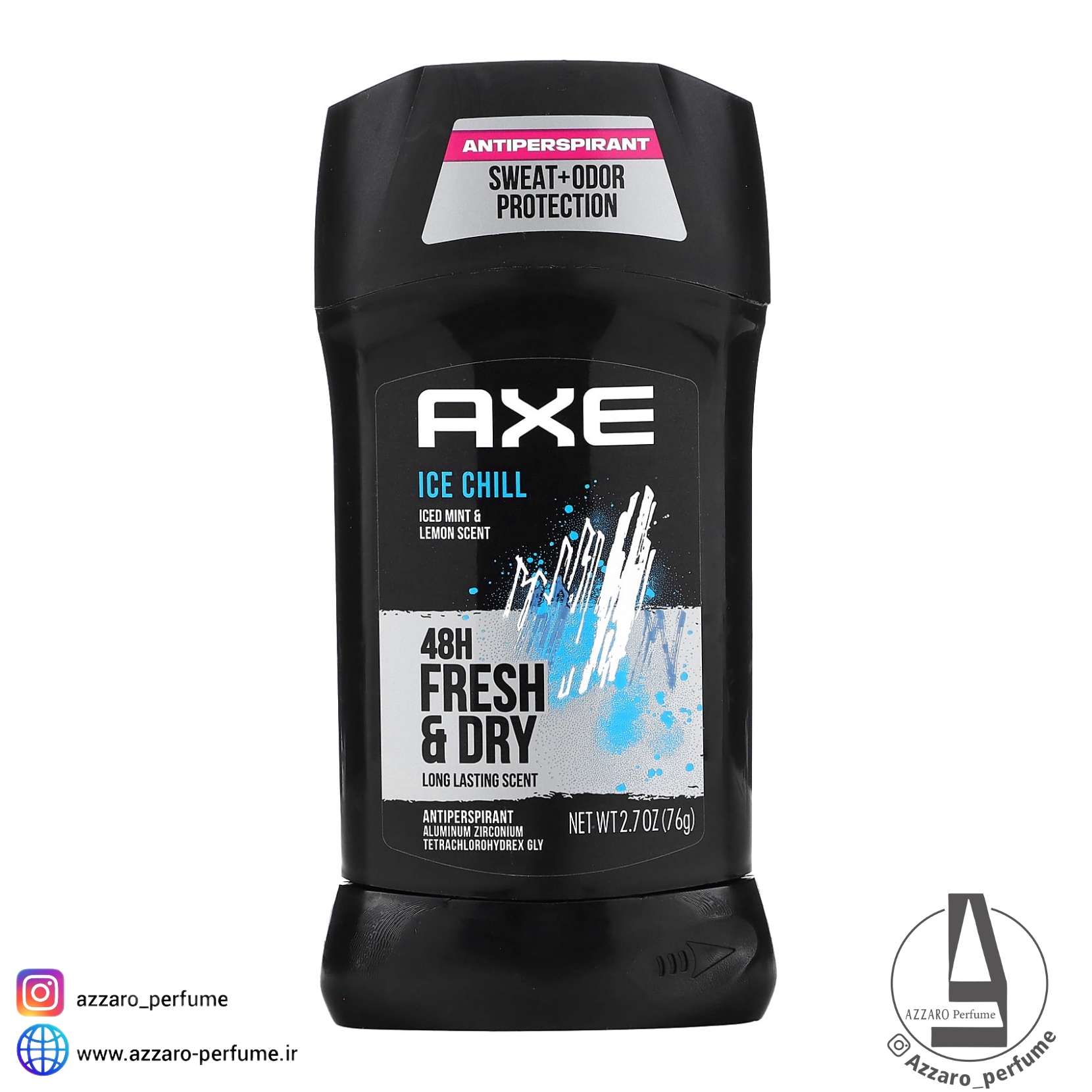 استیک صابونی ضد تعریق AXE مدل ice chill fresh & dry حجم 76 گرم-فروشگاه اینترنتی آرایشی و بهداشتی آزارو در شیراز