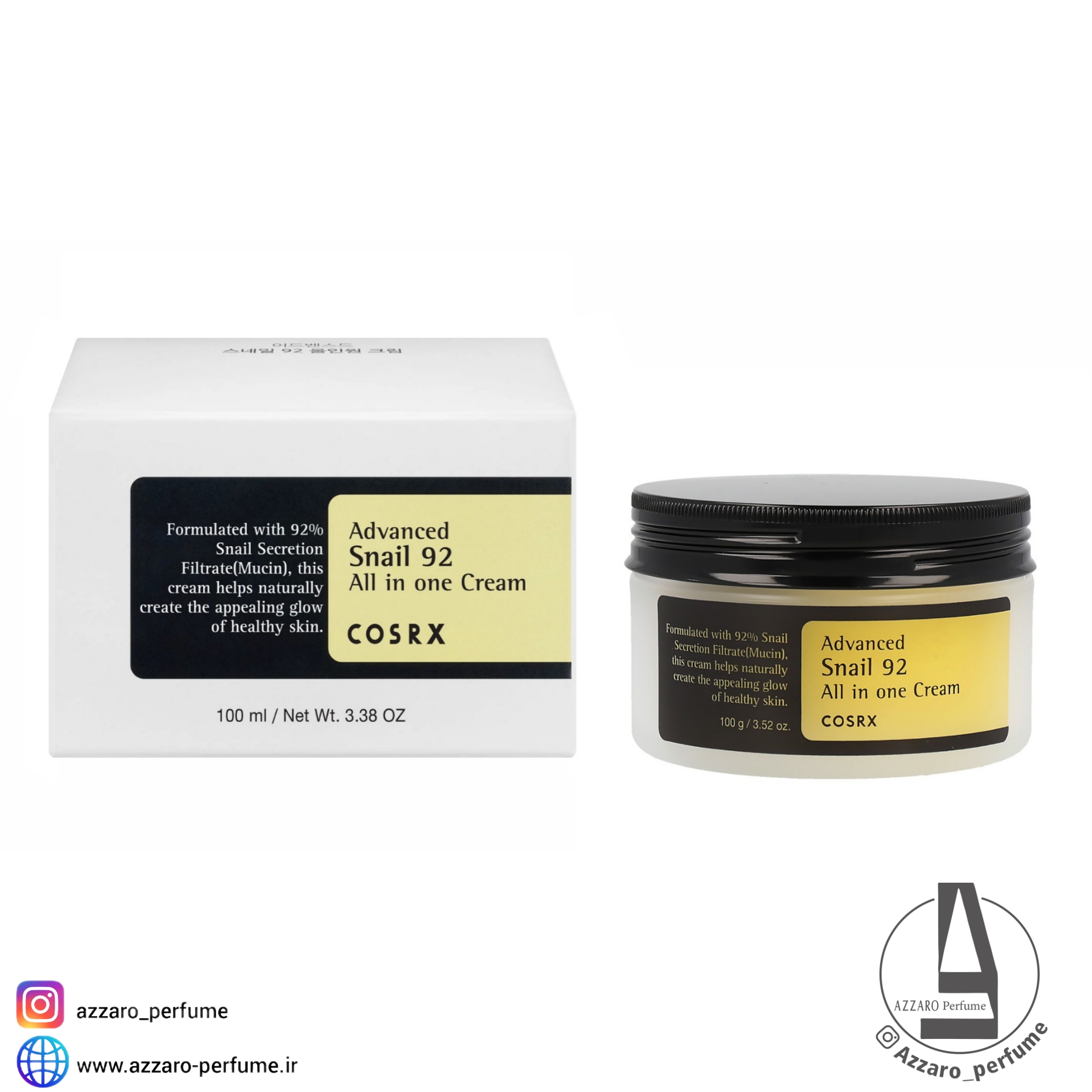 کرم مرطوب کننده و آبرسان حلزون کوزارکس COSRX حجم 100 میل-فروشگاه اینترنتی آرایشی و بهداشتی آزارو در شیراز