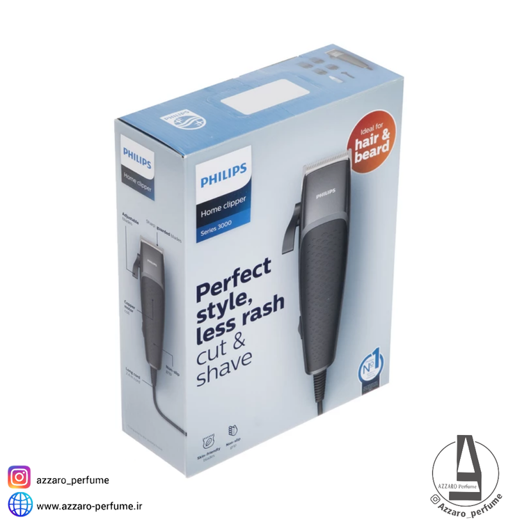 ماشین اصلاح موی سر و صورت و بدن فیلیپس اصل مدل HC3100-نمایندگی محصولات فیلیپس-فروشگاه اینترنتی آرایشی و بهداشتی آزارو در شیراز