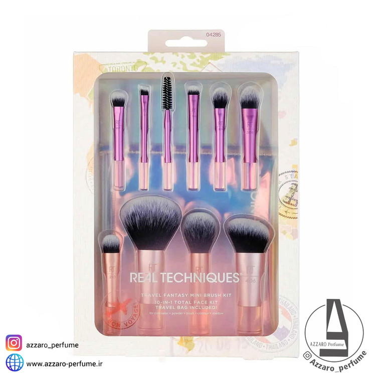 ست براش مینی 10 عددی ریل تکنیک مدل Travel Fantasy-فروشگاه اینترنتی آرایشی و بهداشتی آزارو در شیراز