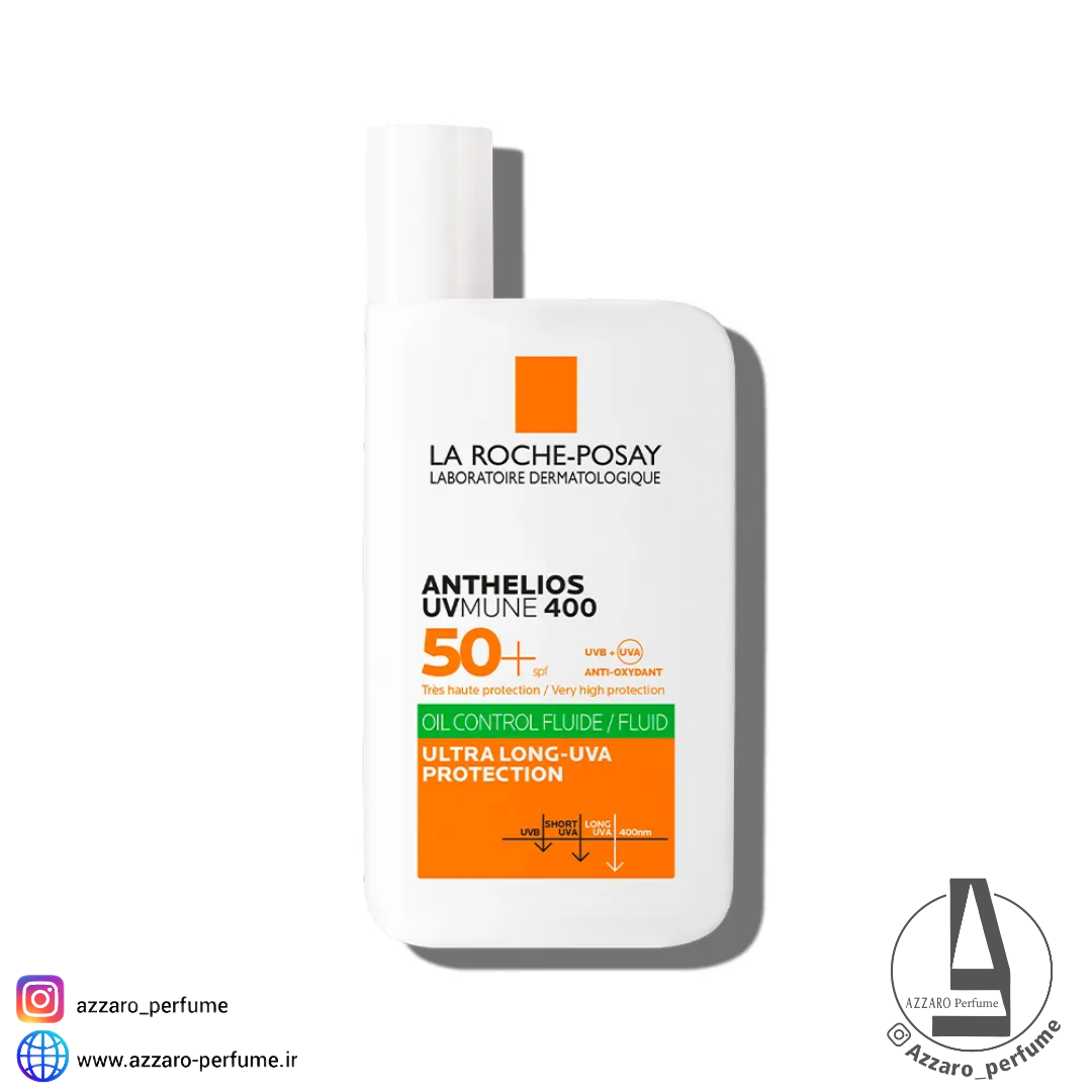 ضد آفتاب فلوئید لاروش پوزای La Roche Posay اصل پوست چرب مدل fluide oil control حجم 50 میل-فروشگاه اینترنتی آرایشی و بهداشتی آزارو در شیراز