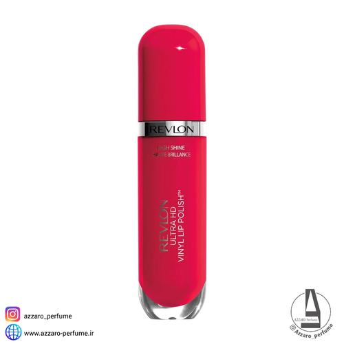 رژ لب براق مایع رولون Revlon مدل HIGH SHINE HAUTE BRILLANCE رایحه وانیل رنگ قرمز آتشین-فروشگاه اینترنتی آرایشی و بهداشتی آزارو در شیراز