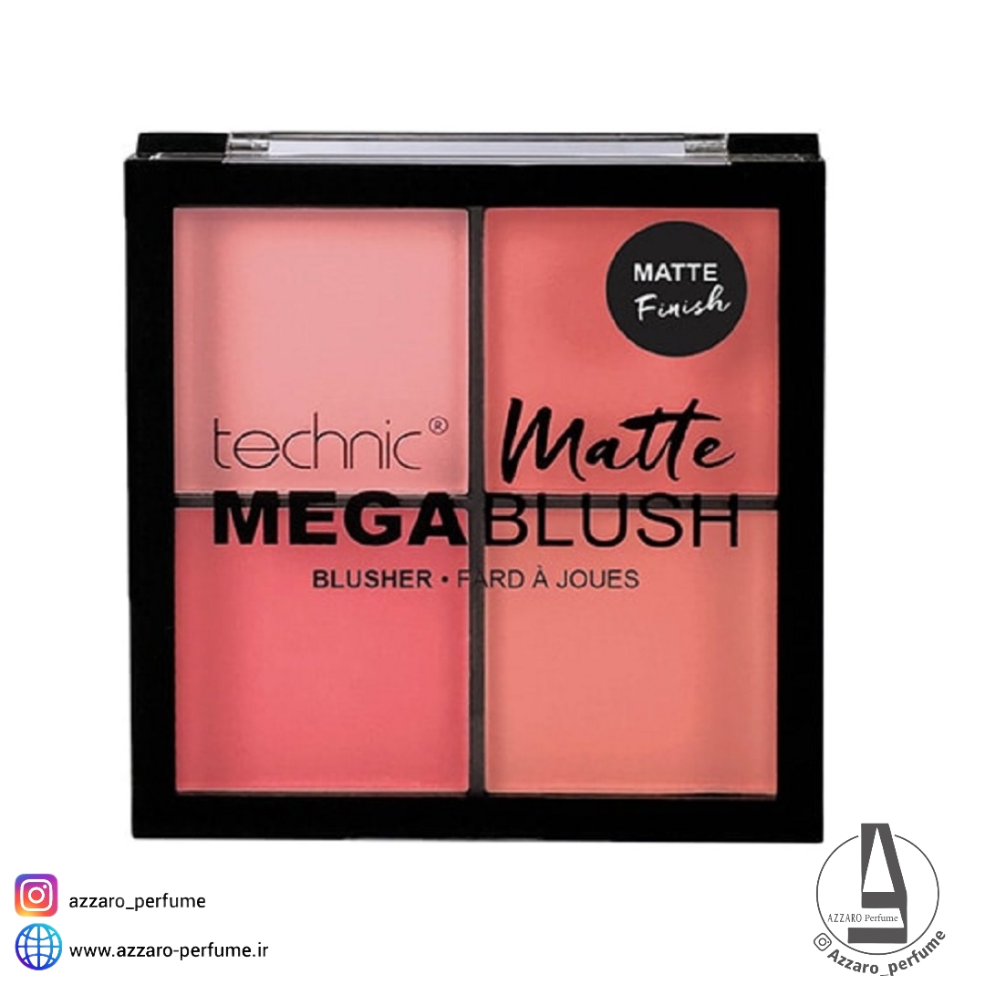 پالت رژگونه 4 رنگ تکنیک مدل Mega Blush-فروشگاه اینترنتی آرایشی و بهداشتی آزارو در شیراز