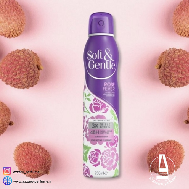 اسپری ضد تعریق و ضد حساسیت سافت اند جنتل Soft & Gentle رایحه Rose fever حجم 250 میل