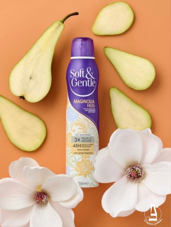 اسپری بدن سافت اند جنتل Soft & Gentle رایحه مگنولیا و گلابی حجم 250 میل-فروشگاه اینترنتی آرایشی و بهداشتی آزارو در شیراز