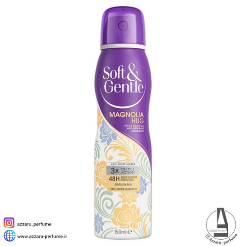 اسپری بدن سافت اند جنتل Soft & Gentle رایحه Magnolia Hug (مگنولیا و گلابی) حجم 250 میل-فروشگاه اینترنتی آرایشی و بهداشتی آزارو در شیراز