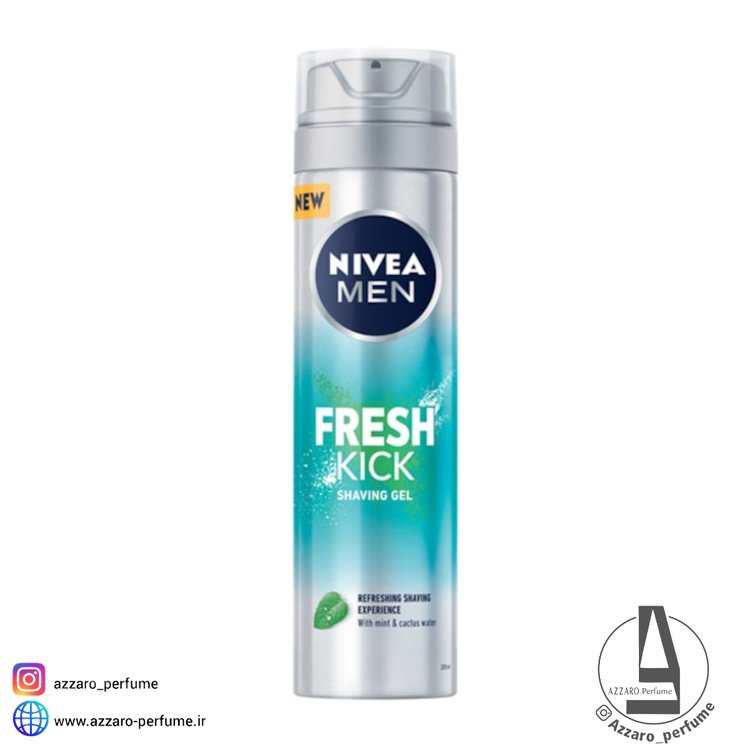 ژل اصلاح نیوآ مدل Fresh Kick اصلی حجم 200 میل-فروشگاه اینترنتی آرایشی و بهداشتی آزارو در شیراز