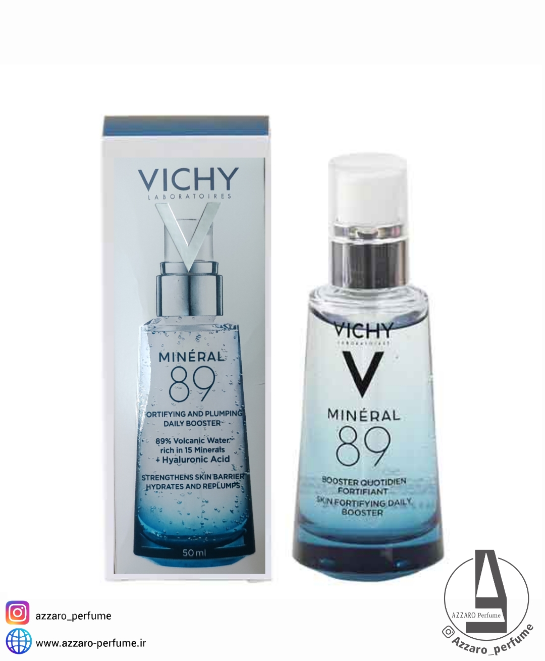 سرم آبرسان ویشی VICHY مینرال 89 حجم 50 میل-فروشگاه اینترنتی آرایشی و بهداشتی آزارو در شیراز‌