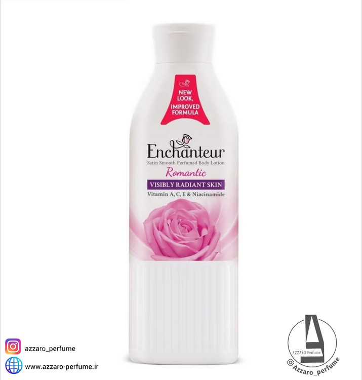 لوسیون روشن کننده بدن انشانتر رایحه رمانتیک Enchanteur Romantic Radiance حجم 250 میل-فروشگاه اینترنتی آرایشی و بهداشتی آزارو در شیراز