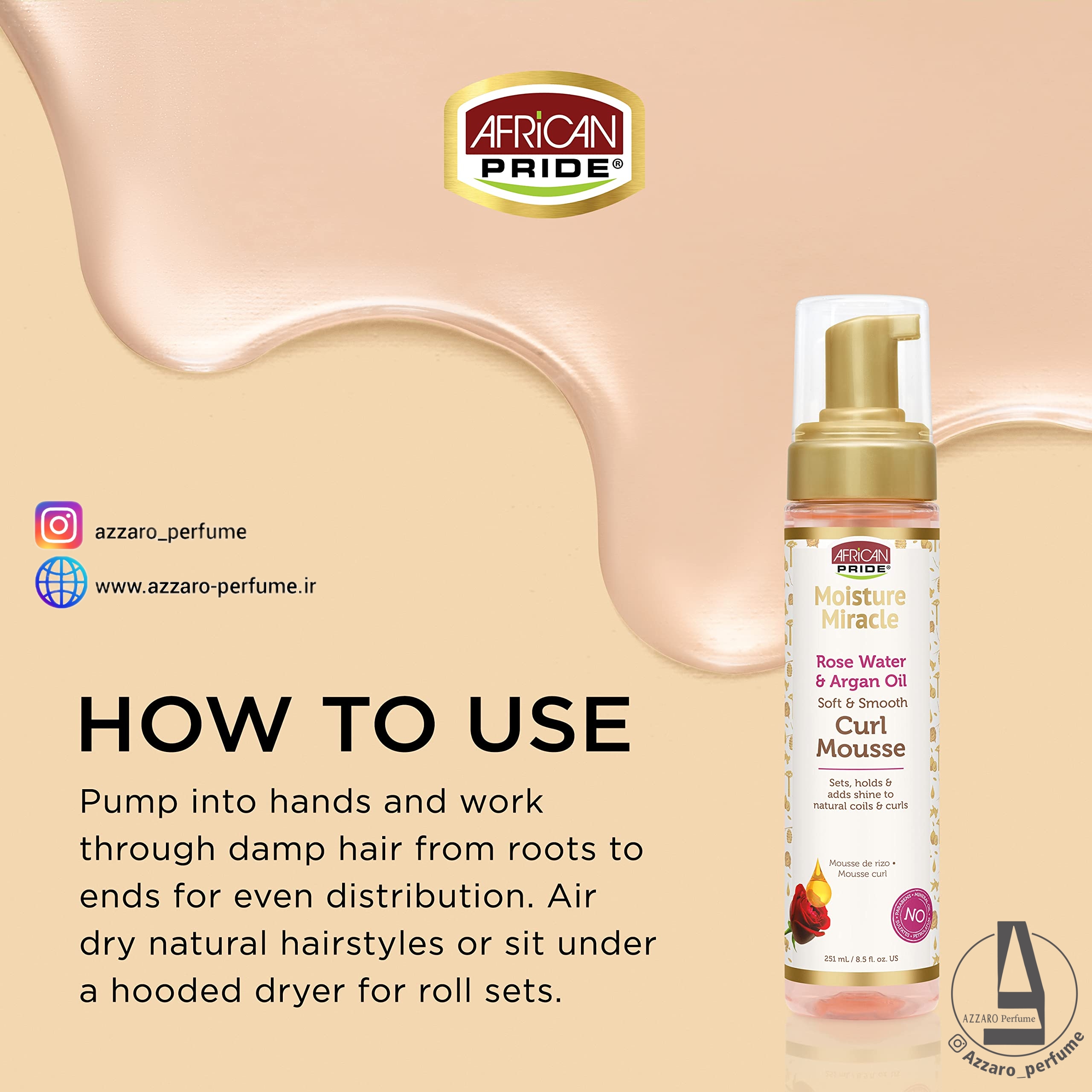 موس موی فر آفریکن پراید حجم 251 میل-فروشگاه اینترنتی آرایشی و بهداشتی آزارو در شیراز