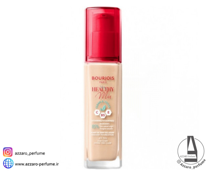 کرم پودر بورژوآ مدل Healthy Mix شماره 49.5N رنگ Fair Ivory حجم 30 میل-فروشگاه اینترنتی آرایشی و بهداشتی آزارو در شیراز
