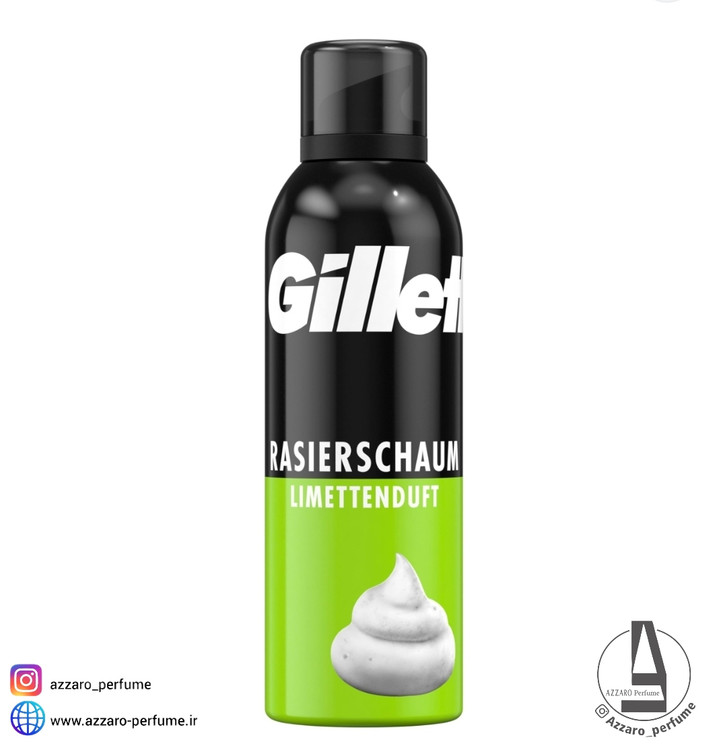 فوم اصلاح ژیلت رنگ سبز حجم 200 میل-فروشگاه اینترنتی آرایشی و بهداشتی آزارو در شیراز