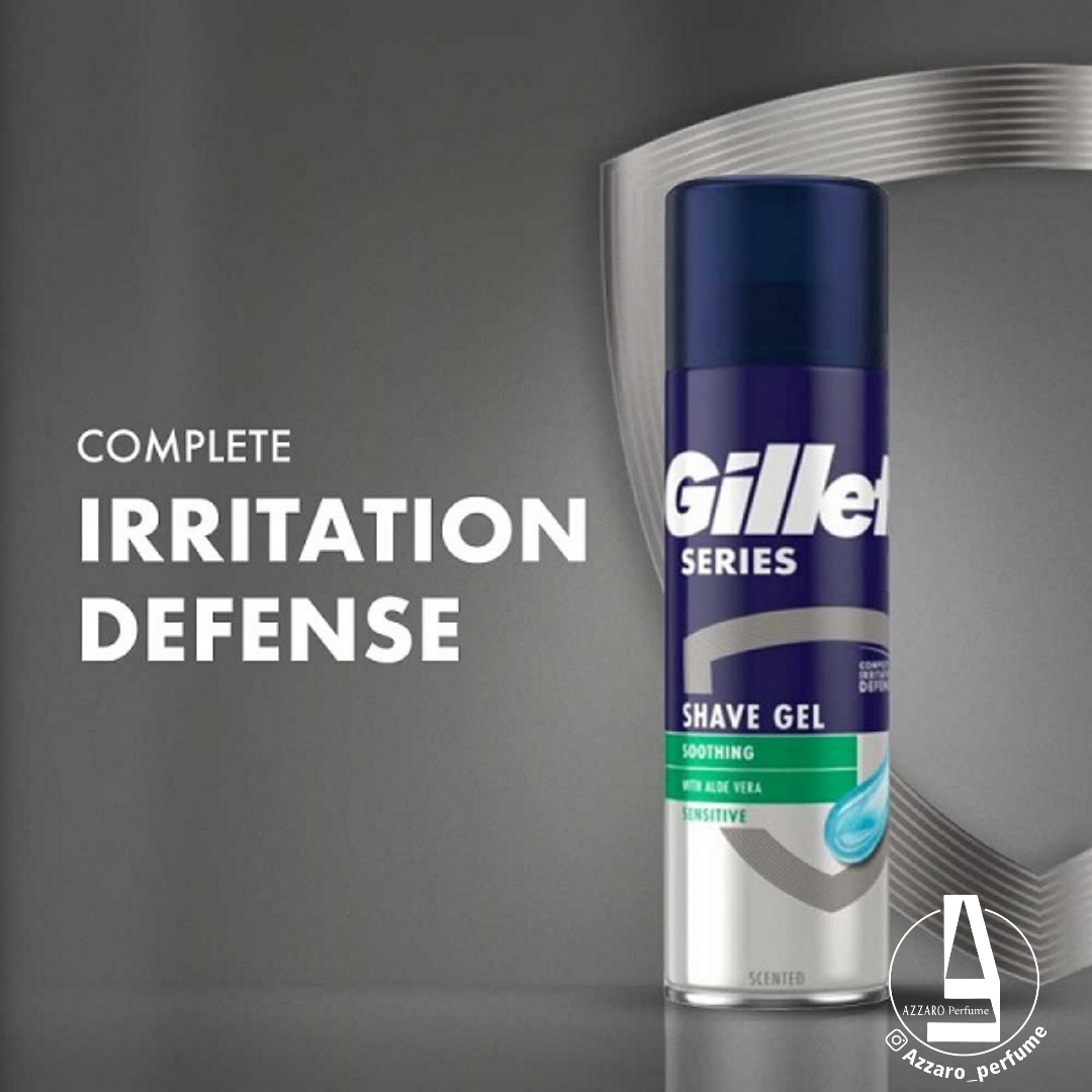 ژل اصلاح مردانه ژیلت مدل سوتینگ سنسیتیو حجم 200 میل-فروشگاه اینترنتی آرایشی و بهداشتی آزارو در شیراز