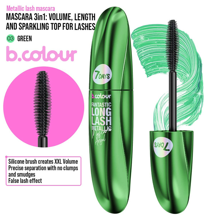 ریمل حجم دهنده و بلند کننده مژه 7Days رنگ متالیک سبز حجم 8 میل-فروشگاه اینترنتی آرایشی و بهداشتی آزارو در شیراز