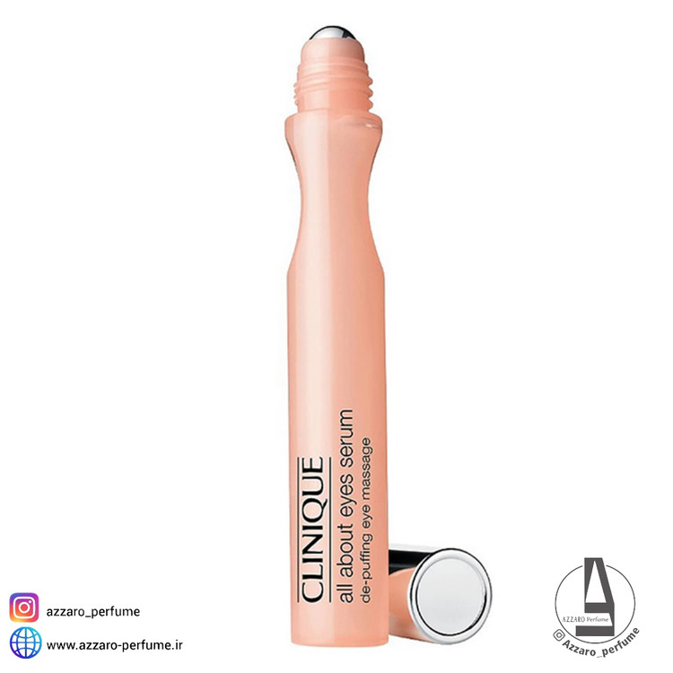 سرم دور چشم ضد پف غلطکی کلینیک all about eyes حجم 15 میل-فروشگاه اینترنتی آرایشی و بهداشتی آزارو در شیراز