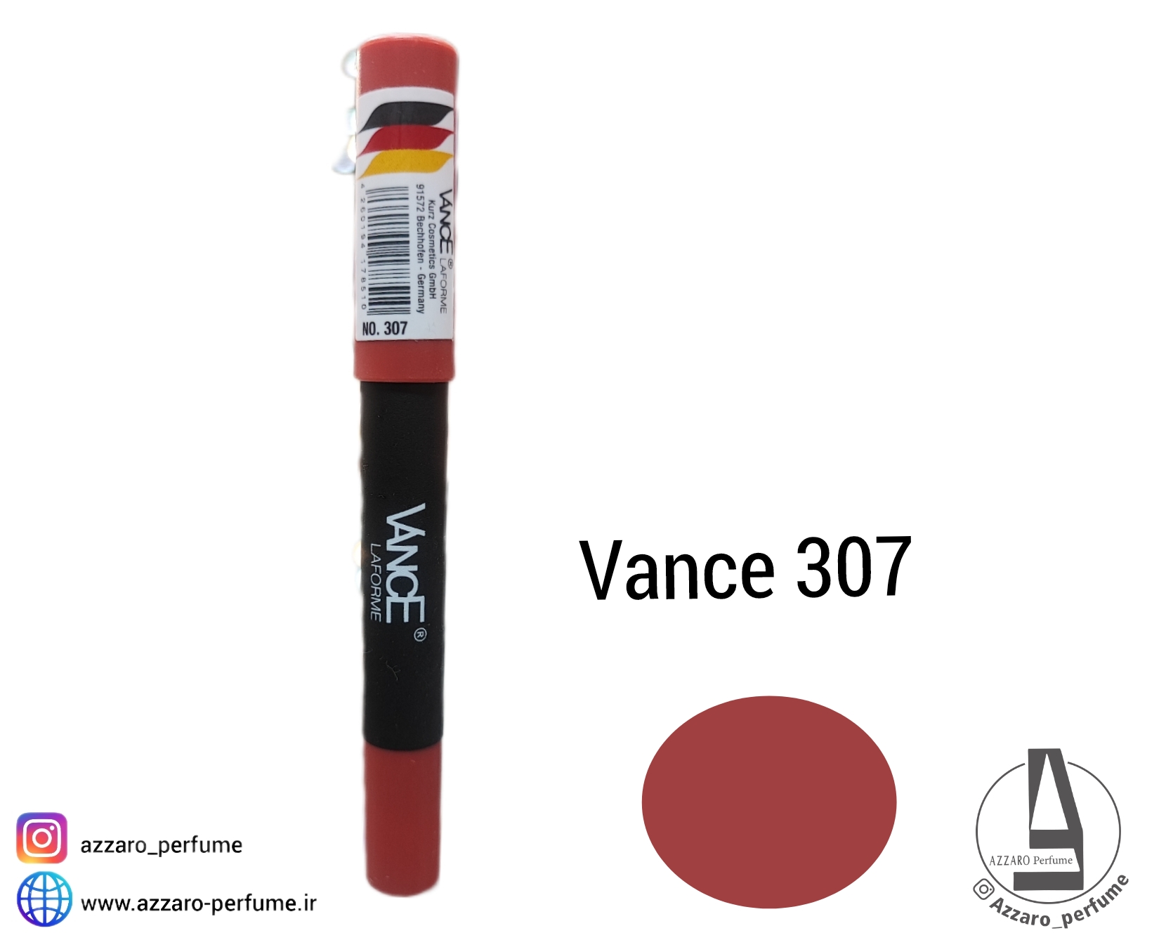 رژ لب مدادی بادوام ونسی Vance شماره 307-فروشگاه اینترنتی آرایشی و بهداشتی آزارو در شیراز‌