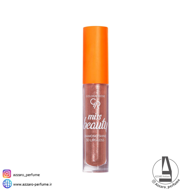 لیپ گلاس گلدن رز 3D Miss Beauty حجم 4.5 میل-فروشگاه اینترنتی آرایشی و بهداشتی آزارو در شیراز