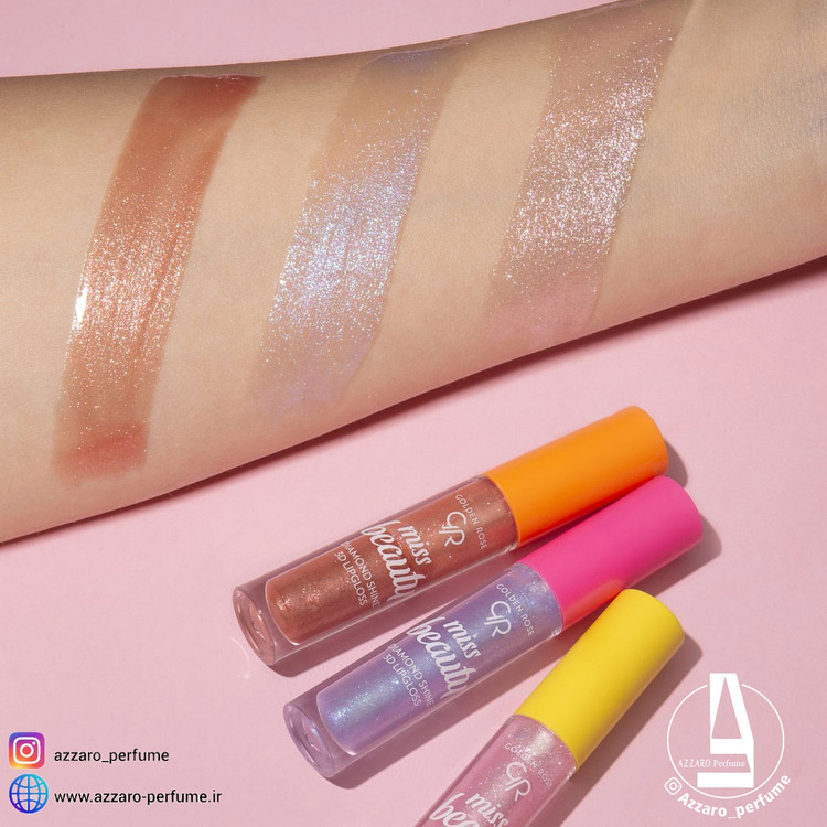 خرید لیپ گلاس گلدن رز 3D Miss Beauty رنگ Sunkissed 03 حجم 4.5 میل