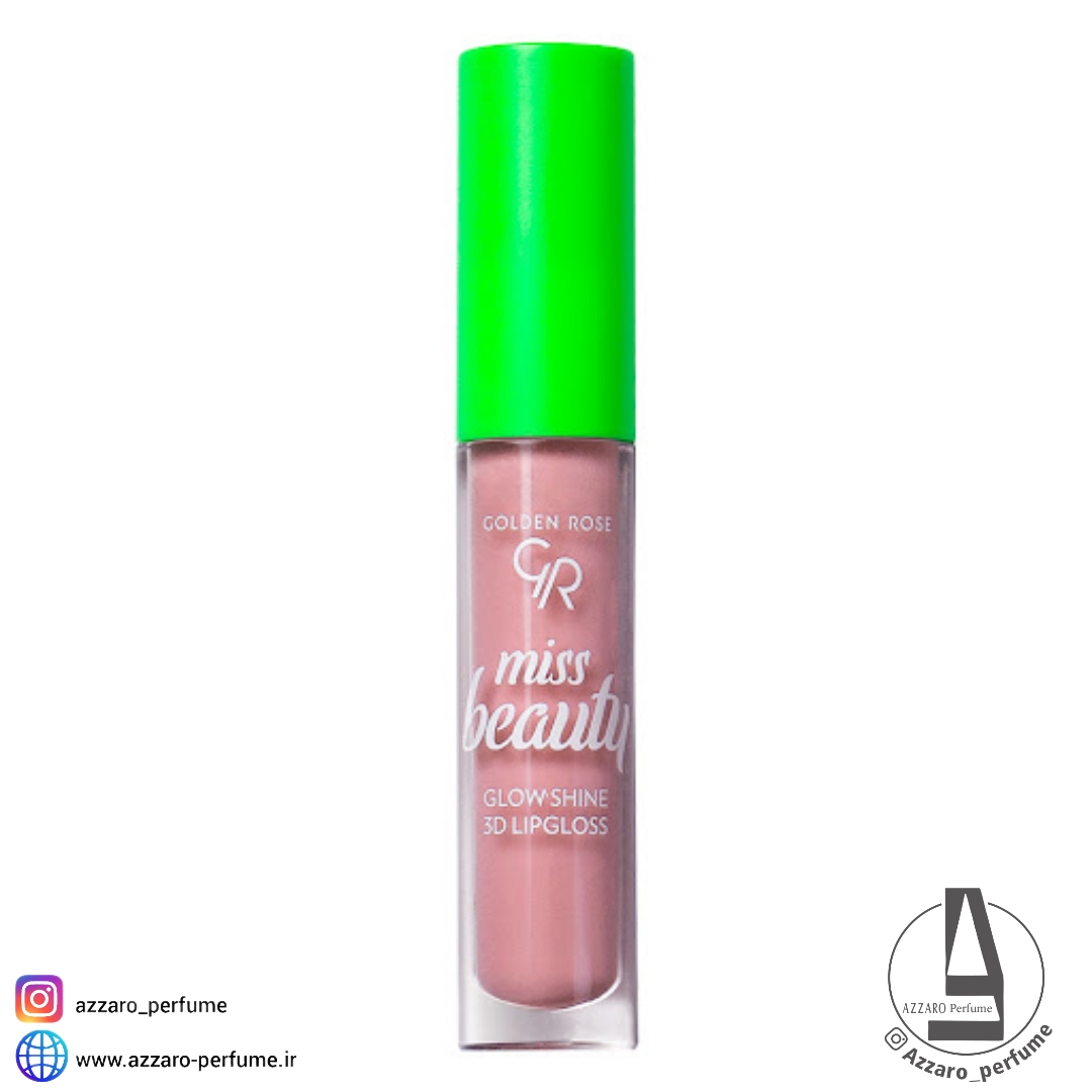 لیپ گلاس گلدن رز 3D Miss Beauty رنگ‌ Baby pink 02 حجم 4.5 میل-فروشگاه اینترنتی آرایشی و بهداشتی آزارو در شیراز‌