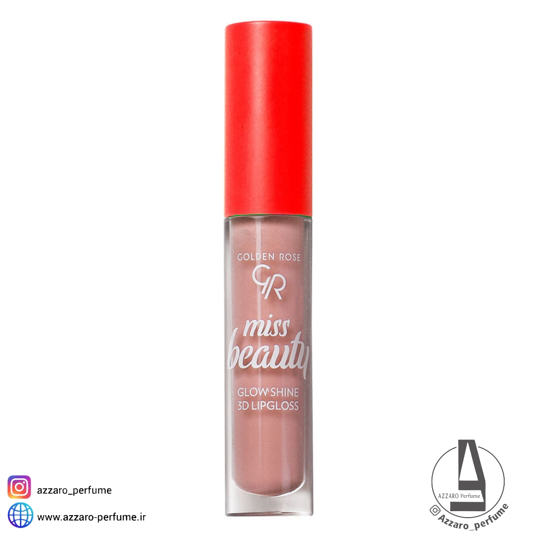 لیپ گلاس گلدن رز 3D Miss Beauty رنگ Nude chic 01حجم 4.5 میل-فروشگاه اینترنتی آرایشی و بهداشتی آزارو در شیراز‌