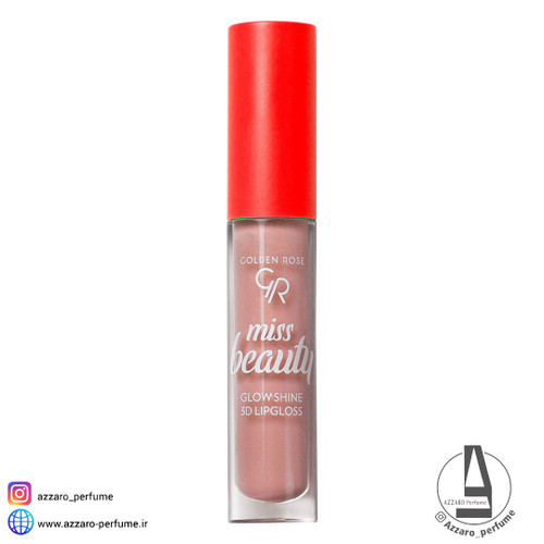 لیپ گلاس گلدن رز 3D Miss Beauty رنگ Nude chic 01حجم 4.5 میل-فروشگاه اینترنتی آرایشی و بهداشتی آزارو در شیراز