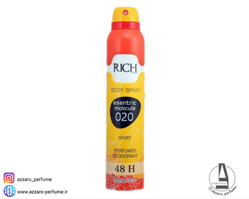 اسپری دئودرانت مردانه ریچ رایحه مولکول 020 حجم ۲۰۰ میل-فروشگاه اینترنتی آرایشی و بهداشتی آزارو در شیراز