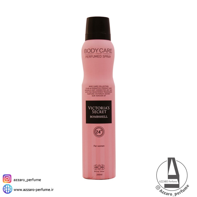 اسپری بدن زنانه بادیکر رایحه ویکتوریا سکرت حجم 200 میل-فروشگاه آرایشی و بهداشتی آزارو در شیراز