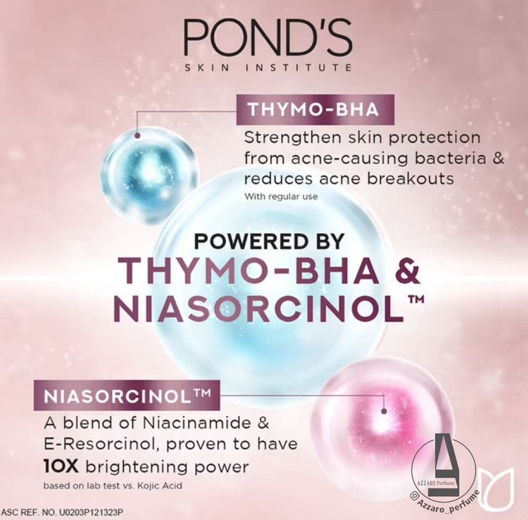 فوم شوینده ضدجوش و روشن کننده صورت پوندز نیاسورسینول Ponds Thymo-BHA وزن 100 گرم-فروشگاه آرایشی و بهداشتی آزارو در شیراز