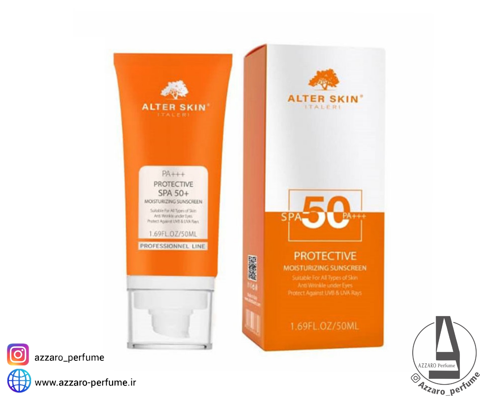 ضد آفتاب Spf50 بیرنگ آلتر اسکین حجم 50 میل-فروشگاه آرایشی و بهداشتی آزارو در شیراز‌