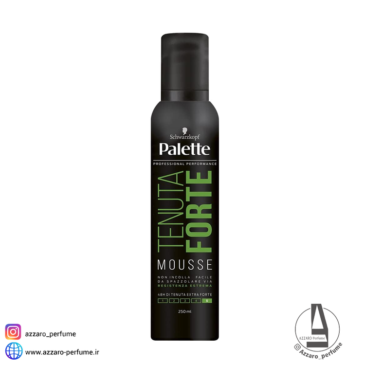موس نگهدارنده حالت مو پالت سبز مدل Tenuta Forte حجم 250 میل-فروشگاه آرایشی و بهداشتی آزارو در شیراز