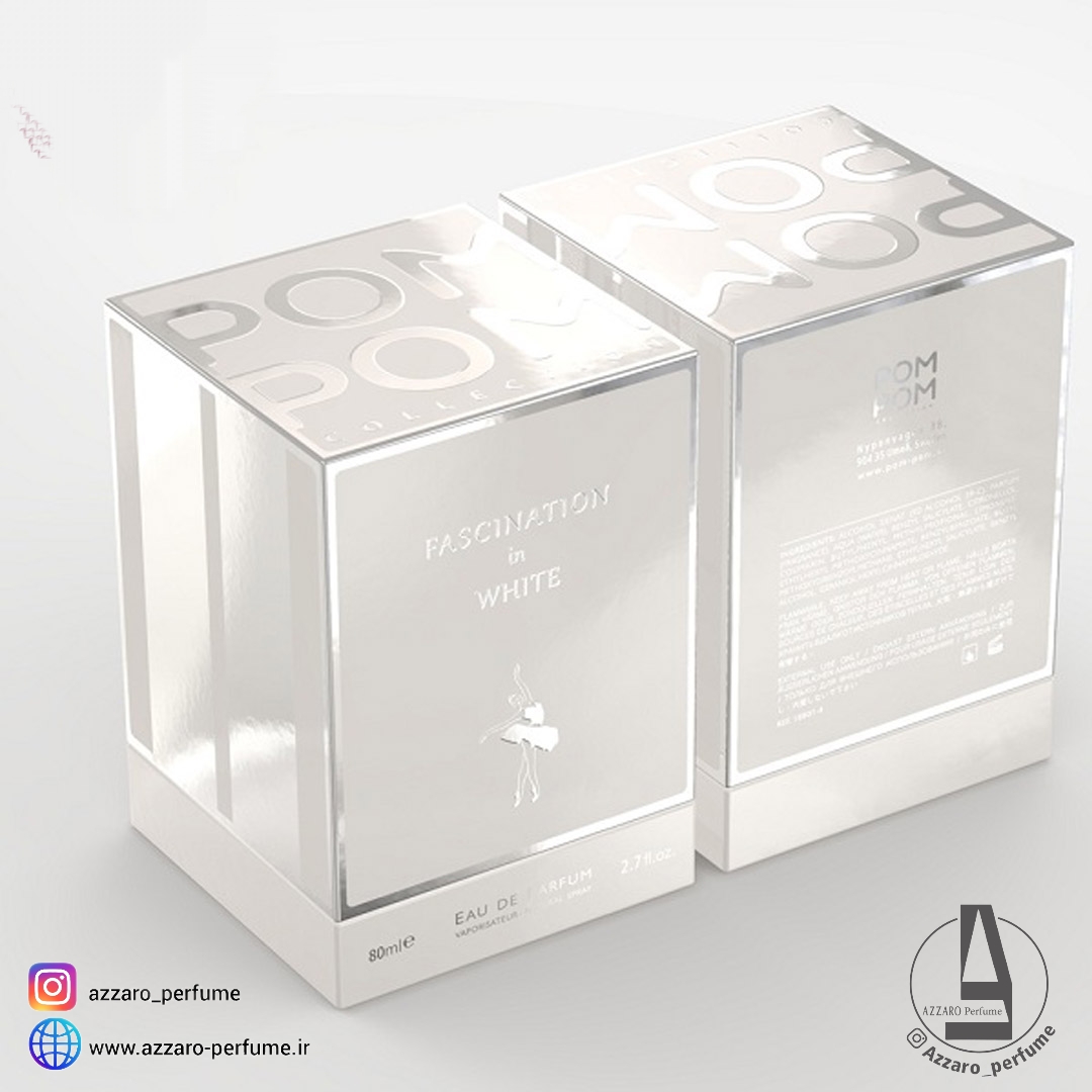 عطر ادکلن پوم پوم فسینیشن این وایت-سفیدحجم 80 میل-فروشگاه آرایشی و بهداشتی آزارو در شیراز