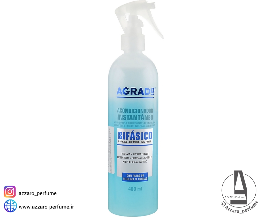 اسپری نرم کننده آگرادو دو فاز حالت دهنده فوری حجم 400 میل-فروشگاه آرایشی و بهداشتی آزارو در شیراز