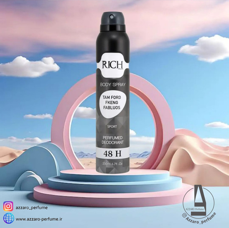اسپری دئودورانت مردانه ریچ تامفورد فابولوس حجم ۲۰۰ میل-فروشگاه اینترنتی آرایشی و بهداشتی آزارو در شیراز