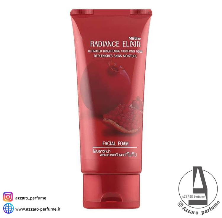 فوم شوینده و روشن کننده صورت انار میستین Mistine Radiance Elixir حجم 80 گرم-فروشگاه آرایشی و بهداشتی آزارو در شیراز
