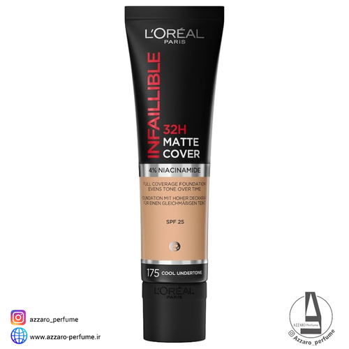 خرید کرم پودر لورآل 32 ساعته Loreal تیوپی infallible مات کاور شماره 175حجم ۳۰ میل-فروشگاه آرایشی و بهداشتی آزارو در شیراز