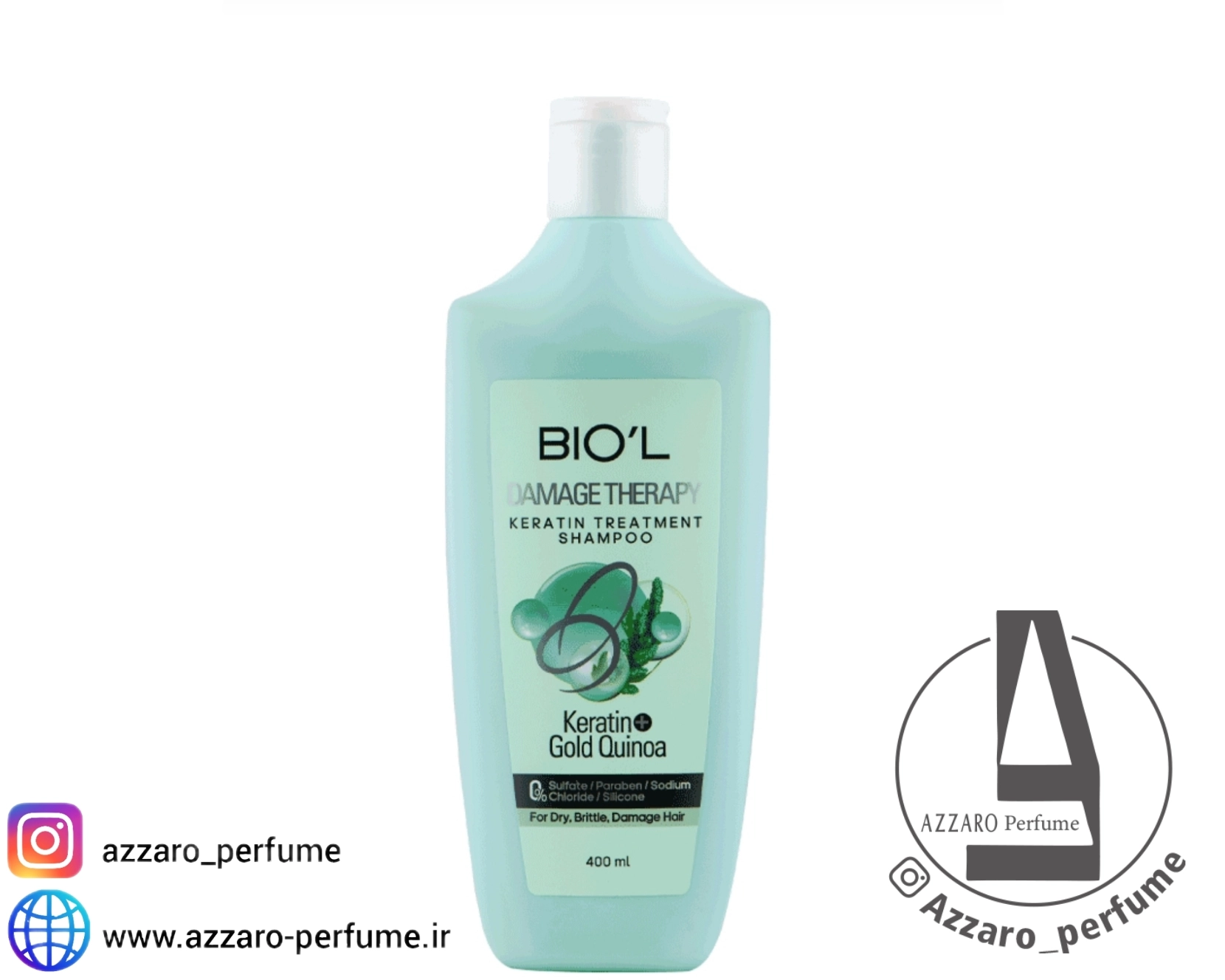 شامپو دمیج تراپی بیول مناسب پوست موهای خشک و آسیب دیده حجم 400 میل-فروشگاه آرایشی و بهداشتی آزارو در شیراز