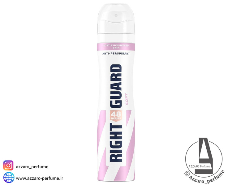 اسپری ضد تعریق زنانه رایت گارد Right Guard مدل soft حجم 250 میل-فروشگاه آرایشی و بهداشتی آزارو در شیراز