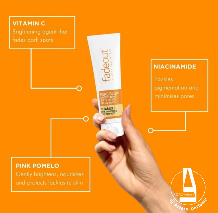 فوم شوینده و روشن کننده ویتامین سی فیداوت Fadeout Pure Glow حجم 100 میل-فروشگاه آرایشی و بهداشتی آزارو در شیراز
