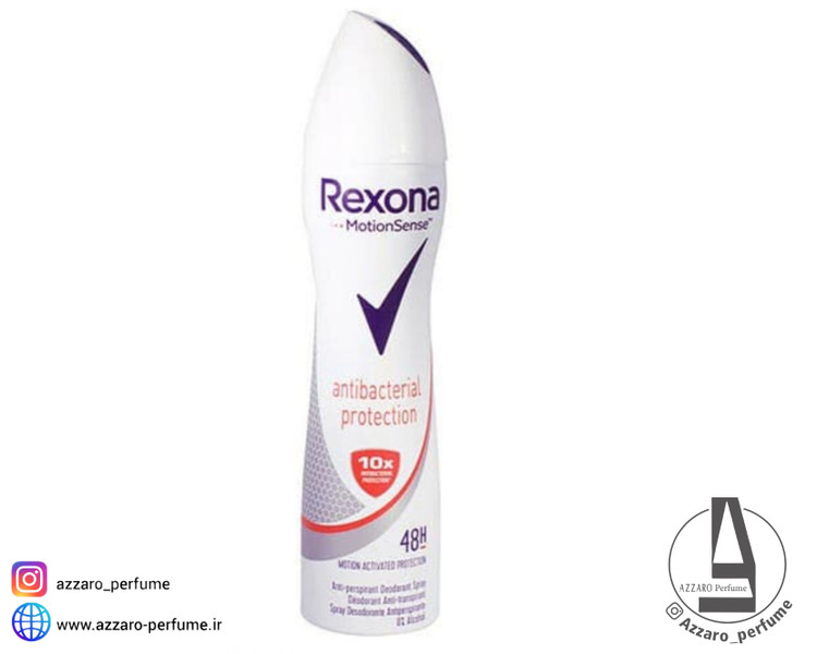 اسپری ضد تعریق زنانه رکسونا مدل Antibacterial Protection حجم 200 میل-فروشگاه آرایشی و بهداشتی آزارو در شیراز