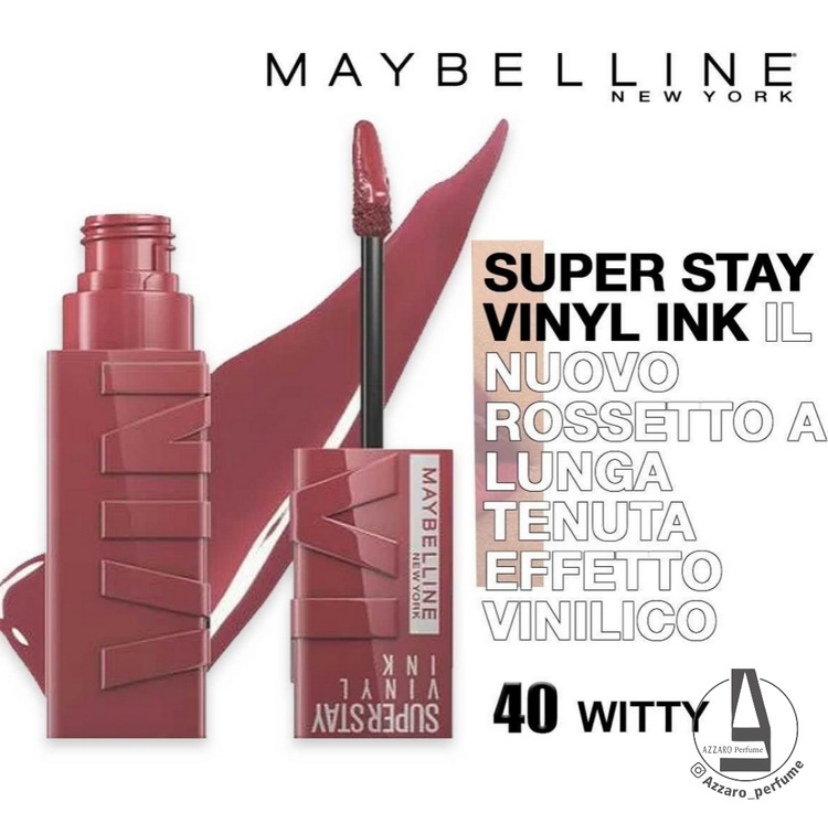 رژ لب مایع میبلین مدل super stay Vinyl Ink رنگ Witty شماره 40-فروشگاه آرایشی و بهداشتی آزارو در شیراز