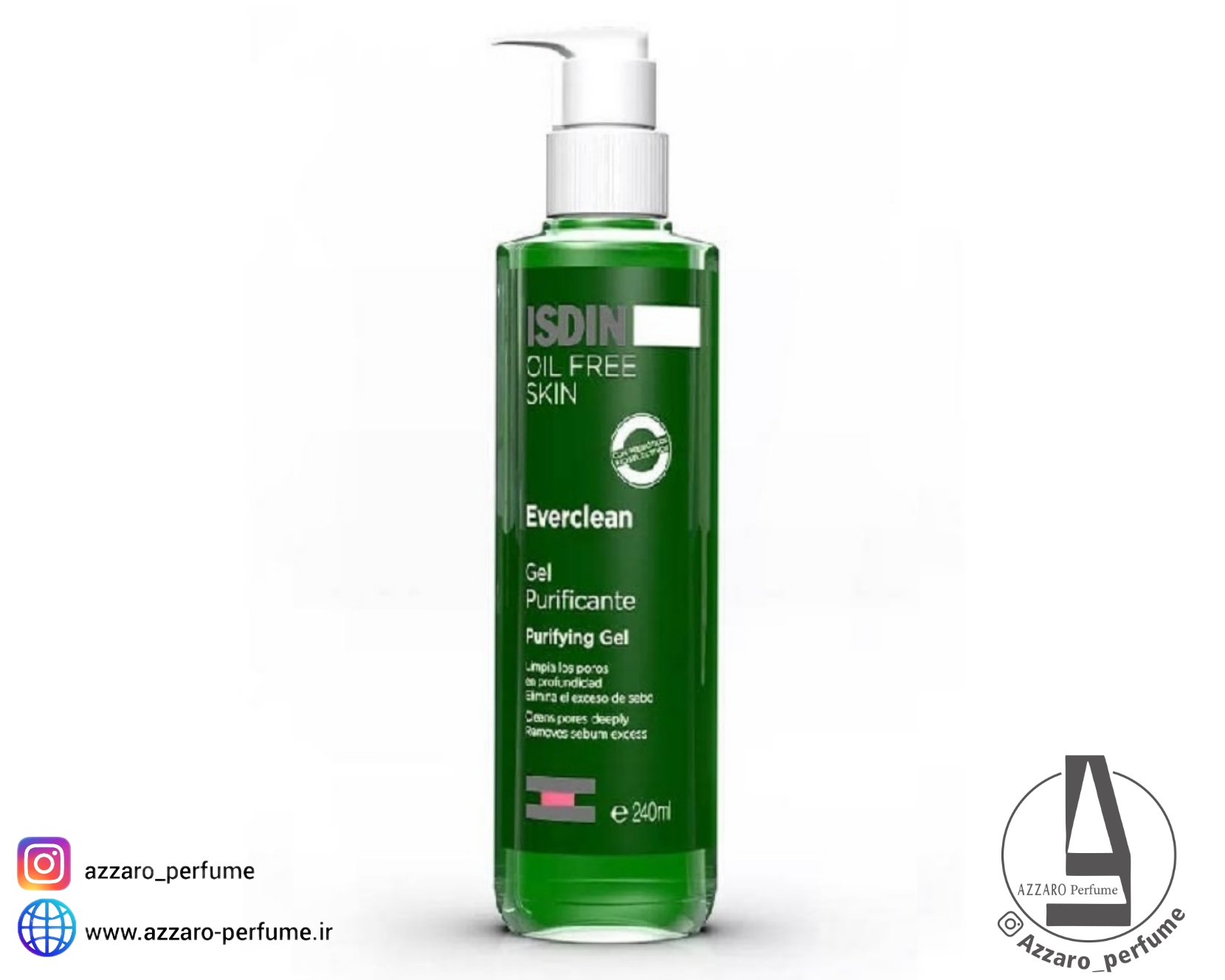 ژل پاک کننده عمقی پوست چرب و منافذ پوست ایزدین حجم 240 میل-فروشگاه آرایشی و بهداشتی آزارو در شیراز