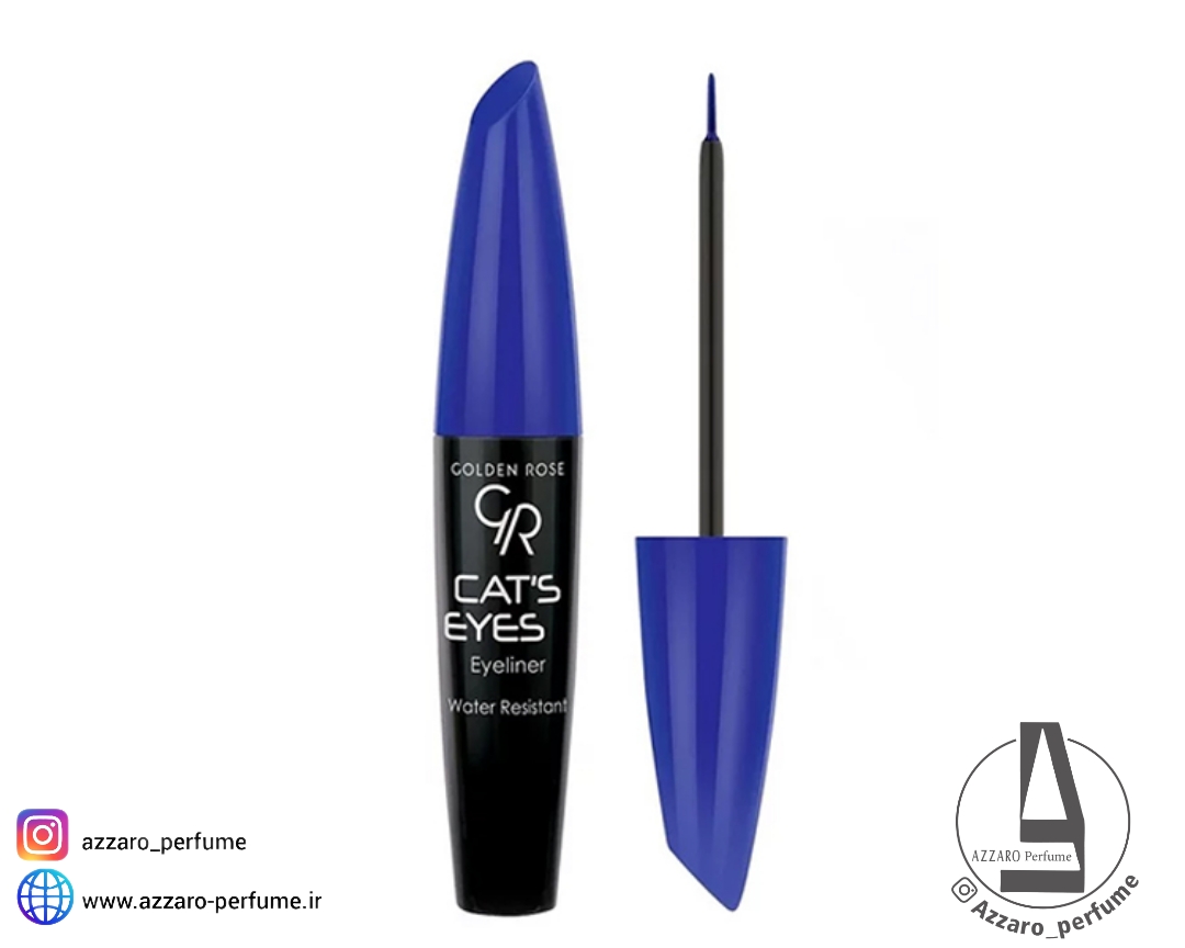 خط چشم آبی گلدن رز مدل Cats Eyes حجم 6 میل-فروشگاه آرایشی و بهداشتی آزارو در شیراز