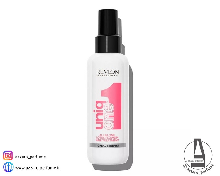 اسپری موی صورتی ۱۰ کاره یونیک وان رولون Revlon رایحه گل نیلوفر آبی ۱۵۰ میل-فروشگاه آرایشی و بهداشتی آزارو در شیراز