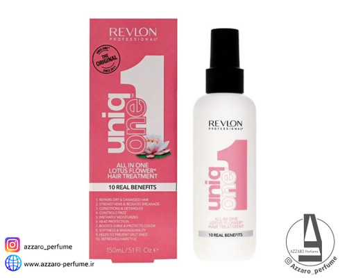 اسپری موی صورتی ۱۰ کاره یونیک وان رولون Revlon رایحه گل نیلوفر آبی ۱۵۰ میل-فروشگاه آرایشی و بهداشتی آزارو در شیراز